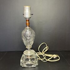 Leviton Clear Swirl Glass Dresser Lamp Vanity Light MCM Cottagecore Works picture
