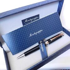 Montegrappa Ducale Black Silver Ballpoint Pen in Box Italy picture