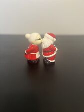 VTG Ceramic Mr & Mrs Santa Claus Kissing Salt & Pepper Shakers picture