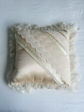 Boudoir Throw Pillow Satin Lace Victorian Chic Champagne Bed Sofa Decor picture
