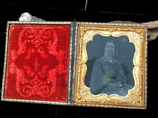 Antique Ambrotypes Photo of Women Leather Case, Tin Type circa 1850s 70s picture