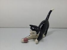 Vintage Robert Simmons Ceramic Cat Figurine California Pottery 1950s Black/White picture