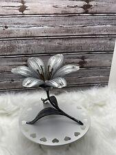 Vintage Pewter Lily Flower Ashtray picture