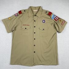 Boy Scouts Of America Shirt Mens XL Beige Vintage Made In USA Scouting DMV picture