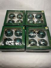 Christmas By Krebs Lot Of 16 Vintage Green Glitter Tree Ornaments picture