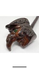 French Antique Art Wood carved Man head Pipe picture
