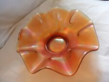 Carnival Glass marigold pressed Dish Bowl orange frilled lustre design picture