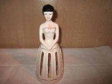Vintage Lillian Vernon NAPKIN LADY Figural Ceramic Napkin Hanky Holder 9.75