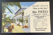 Vintage Linen Postcard Miami Beach Florida The Patio Unposted picture