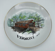 Vintage 80’s Vermont Covered Bridge Collector Plate By Green Mountain Studios picture