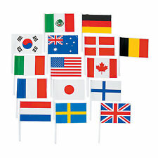 Small Plastic Flags Of All Nations Flags, 6