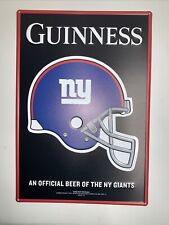 Guinness New York Giants Metal Tacker Sign VERY RARE NY Beer Sign Man Cave picture
