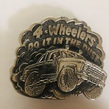 Vintage 4- Wheelers Do it in the Dust 1980 Belt Buckle Made in  USa Limited Ed picture