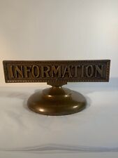 Rare Antique Double Sided Information Sign, Made Of Bronze picture