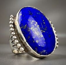 Large Vintage Navajo Sterling Silver Blue Lapis Ring ~ Tommy Jackson ~ picture