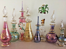 New Egyptian Empty Perfume Blown Glas Bottles Set Of 8 Collection picture