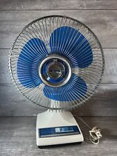 Vintage Galaxy 12” Oscillating Fan Translucent Blue Blade Type 12-1 Lasko Quiet picture