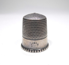 ANTIQUE STERLING SILVER 925 ANTIQUE VICTORIAN ERA SIZE 10 SEWING THIMBLE 2.6g picture