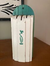 Nuway Art Deco Kitchen Knife Holder with Daffodil - Vintage Green & Cream Label picture
