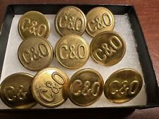 Ten Vintage Brass  7/8 “  C & O Railroad Uniform Buttons  picture