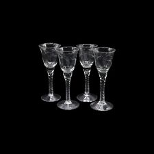 Vintage Etched Grapevine Design Cordials / Shot Glasses - Set of 4 picture