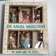 Vintage Snowflake Angel Musicians Christmas Hong Kong in Box Figures Ornaments picture
