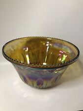 Vintage Carnival Glass Indiana Glass Marigold Grape &Cable Large Punch Bowl Rare picture