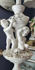 Tall Vintage Casa Pupo Lamp With 2 Cherubs And Ornate Detailing Rare Find MCM  picture
