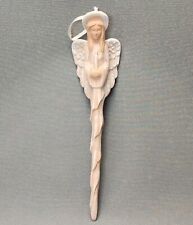 Vintage Ceramic Angel with Candle Icicle Christmas Ornament 8.25