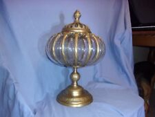 ANTIQUE- INDIA- vintage - rare container blown glass into metal VERY NICE picture