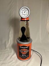 Vintage 1998 Harley Davidson 18.5” Lava Lamp Oil Can Tested W/ New Bulb picture
