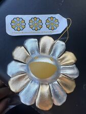 NEW Takashi Murakami Flower Plush Gold Silver Keychain / Pin By Kaikai Kiki Co picture