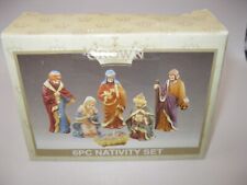 6 Piece Nativity Set by Crown Accents in Box Porcelain Ceramic World Bazaars picture