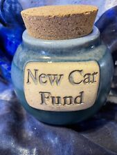 Tumbleweed Pottery New Car Fund Teal Blue 5.5”T picture