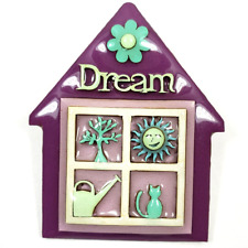 HOUSE PIN Designs BY LUCINDA BROOCH ~ DREAM HOME/ HOUSE w/ Flower SUN Tree CAT picture