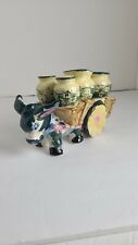 Vintage Relco Ceramic Donkey Pulling Barrels Cart Salt & Pepper Shakers Japan  picture