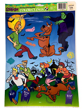 Scooby Doo 2 Window Color Clings Vintage 1998 Halloween Reusable Cartoon Network picture