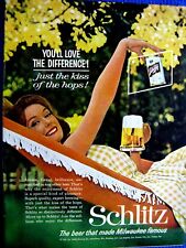 1961 Schlitz Beer You'll Love the Difference-Original Print Ad 8.5 x 11