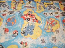 VTG 1984 TRANSFORMERS TWIN FLAT BED SHEET HASBRO CARTOON MOVIE KIDS MATERIAL picture