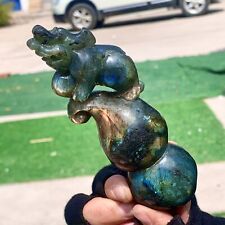 259G Natural labradorite crystal hand-carved gourd sculpture healing picture