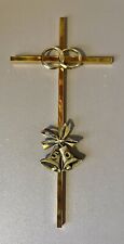 Golden 50th Anniversary Wall Hanging Cross With Wedding Rings picture