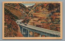 On the Ridge Route Cut-off, Los Angeles to Bakersfield California Linen Postcard picture