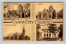 Canon City CO-Colorado, The Churches of Canon City, Antique Vintage Postcard picture