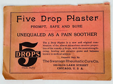 Swanson Rheumatic Cure Co. Five Drop Plaster Quack Medicine Advertising Vintage picture
