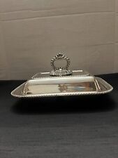 Vintage Wm A. Rogers Silverplate Double-Sided Casserole Dish w/Lid #9443 picture