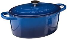 Crock Pot Artisan Enameled Cast Iron 7-Quart Oval Dutch Oven, Sapphire Blue - picture