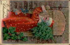 Postcard: Santa with toys A Merry Christmas picture