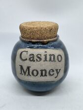 Blue Tumbleweed Pottery “Casino Money” Jar with Cork Lid picture