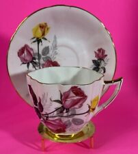 Vintage Royal London Bone China England Tea cup & Saucer Yellow Rose Gold trim picture