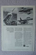 9/1983 PUB LTV VOUGHT IMPROVED LANCE US ARMY MISSILE B-52 MLRS F-16 ORIGINAL AD picture